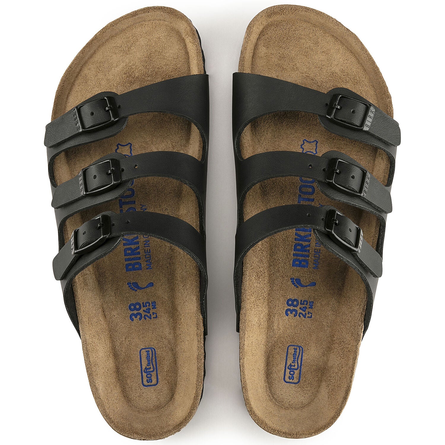 Birkenstock Women's Florida Birko-Flor Soft Footbed Sandal in Black  Women's Footwear