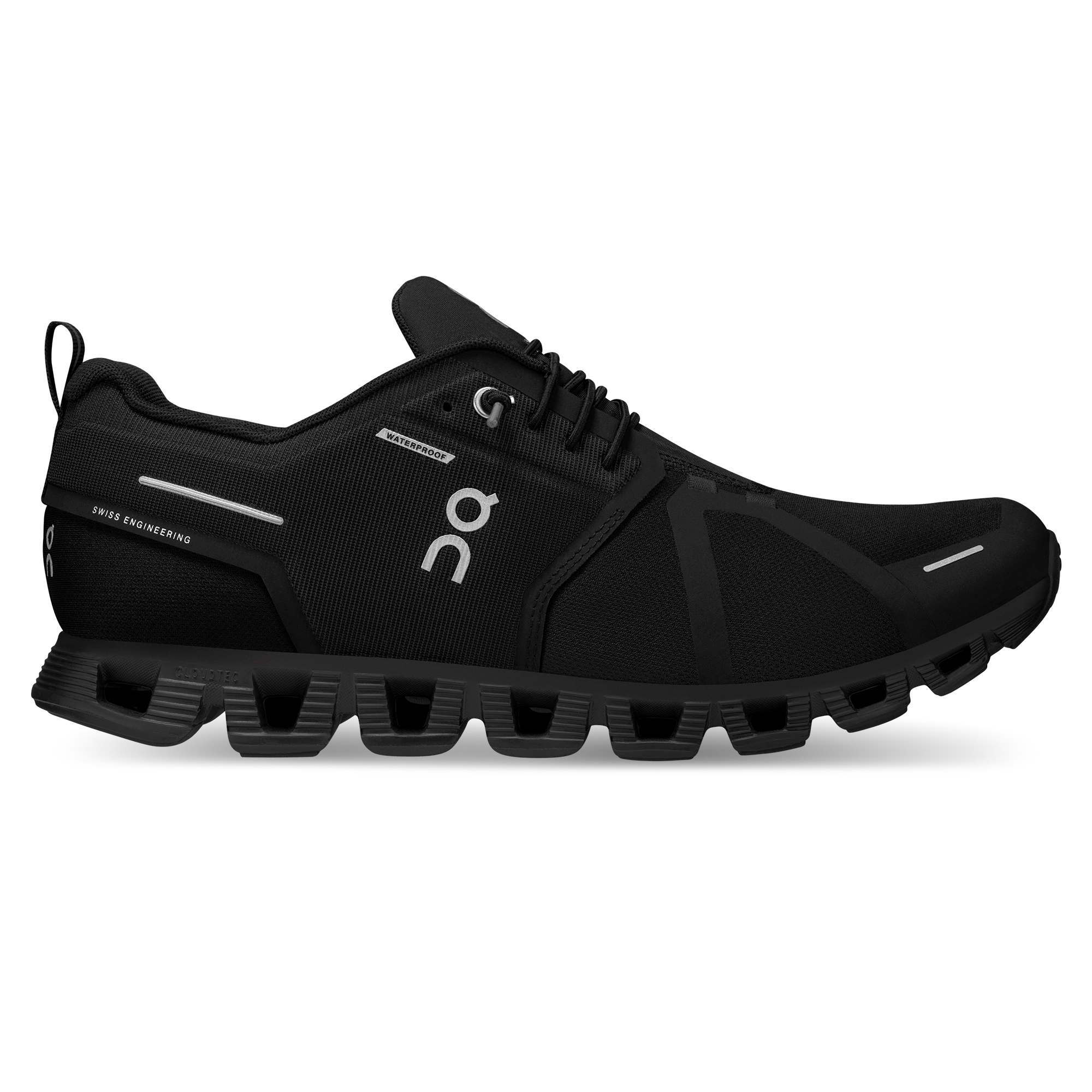 On Running Men's Cloud 5 Waterproof Shoe in All Black  Men's Footwear