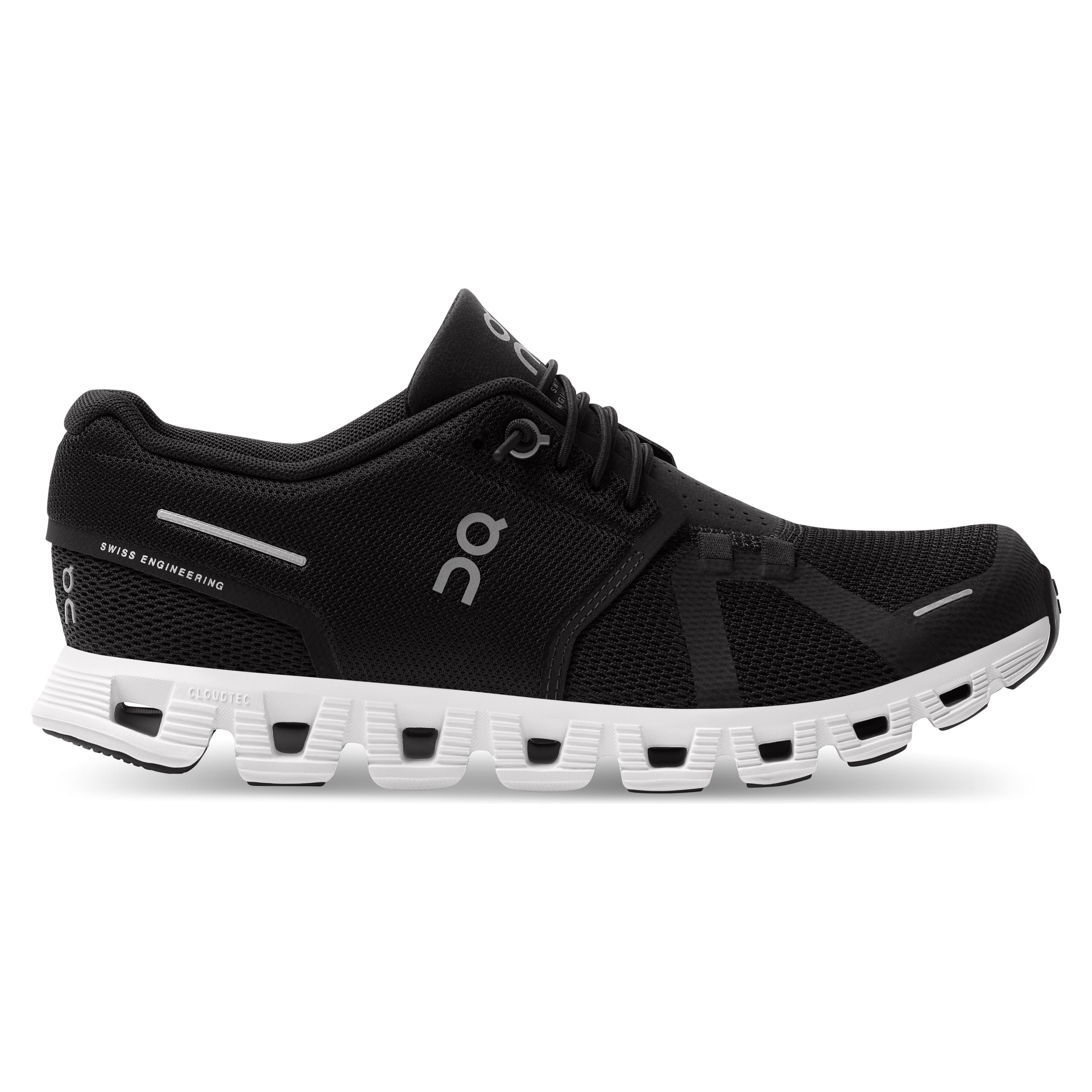 Newest On Cloud 5 Black White Cloudtec Running Shoes (59.98904) Women's Size 7.5