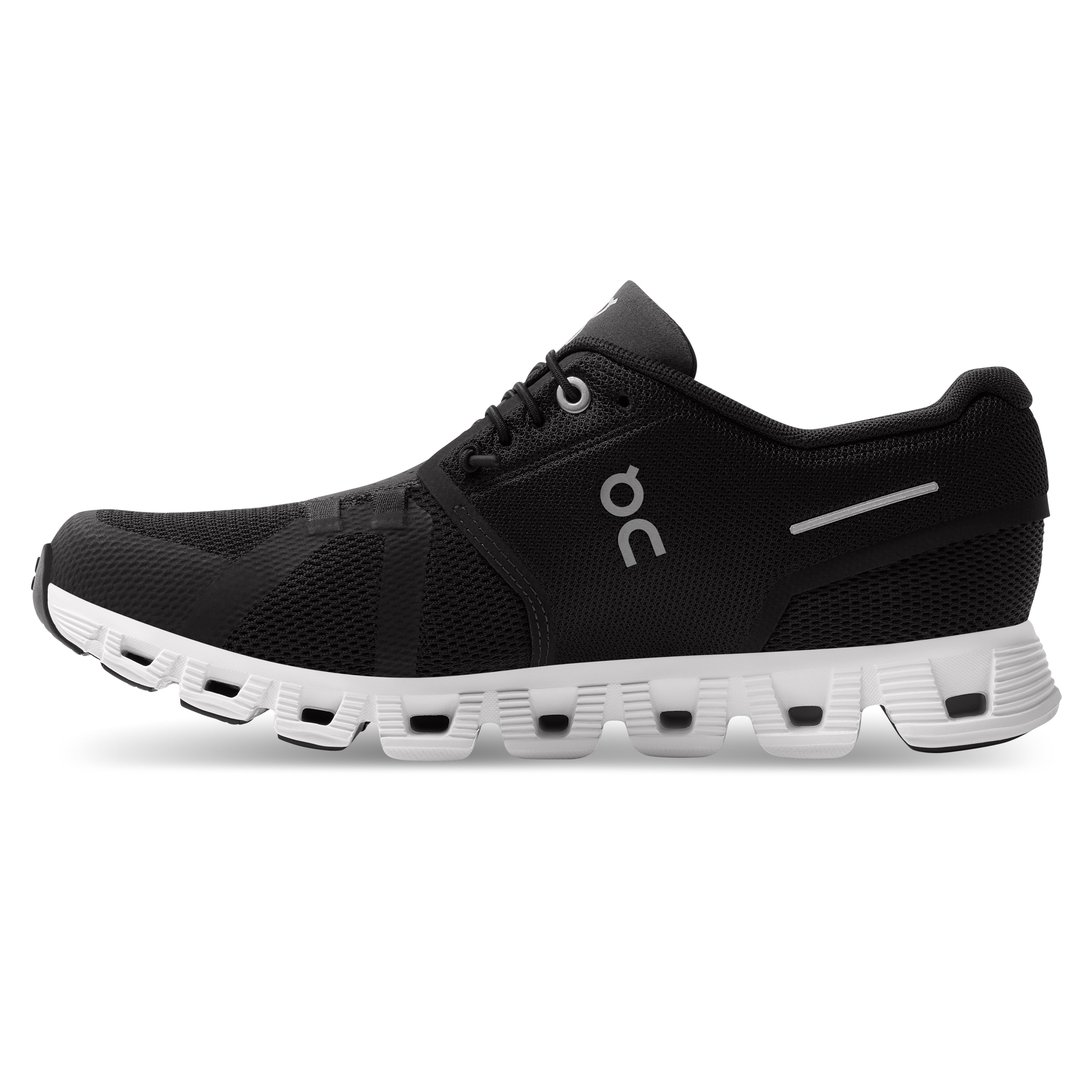 On Running Women's Cloud 5 Running Shoe in Black White  Women's Footwear