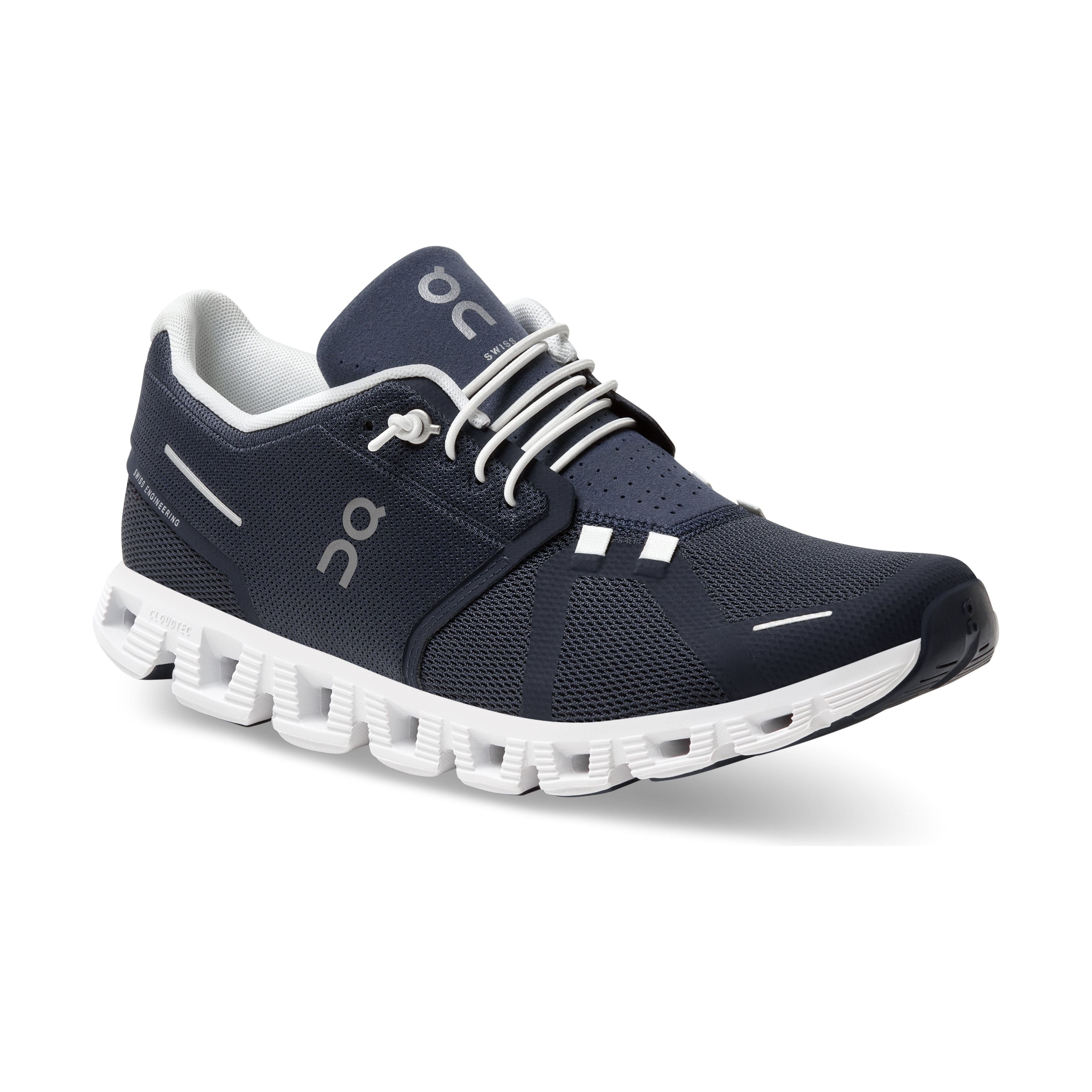 On Running Men's Cloud 5 Running Shoe in Midnight White  Men's Footwear