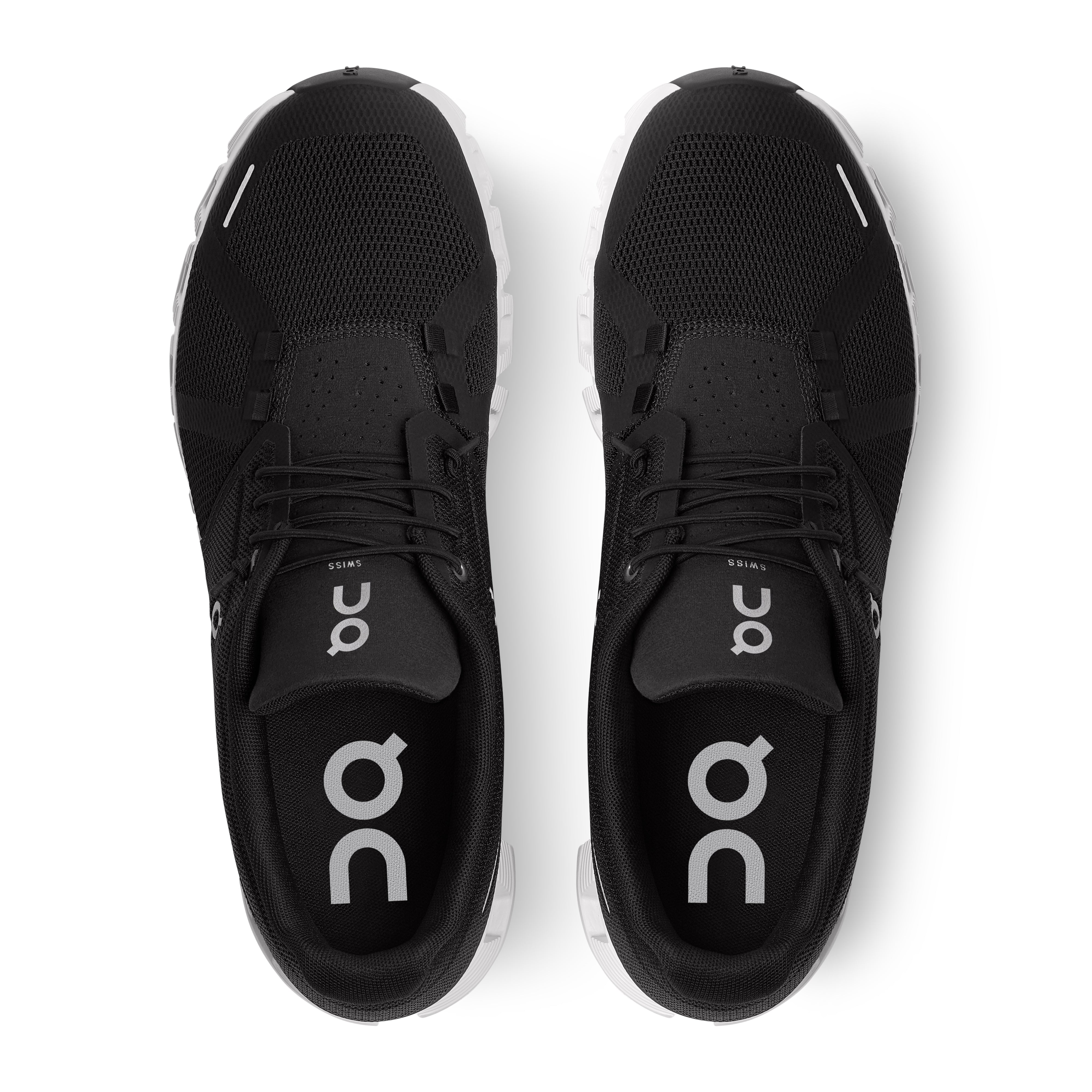 On Running Men's Cloud 5 Running Shoe in Black White  Men's Footwear