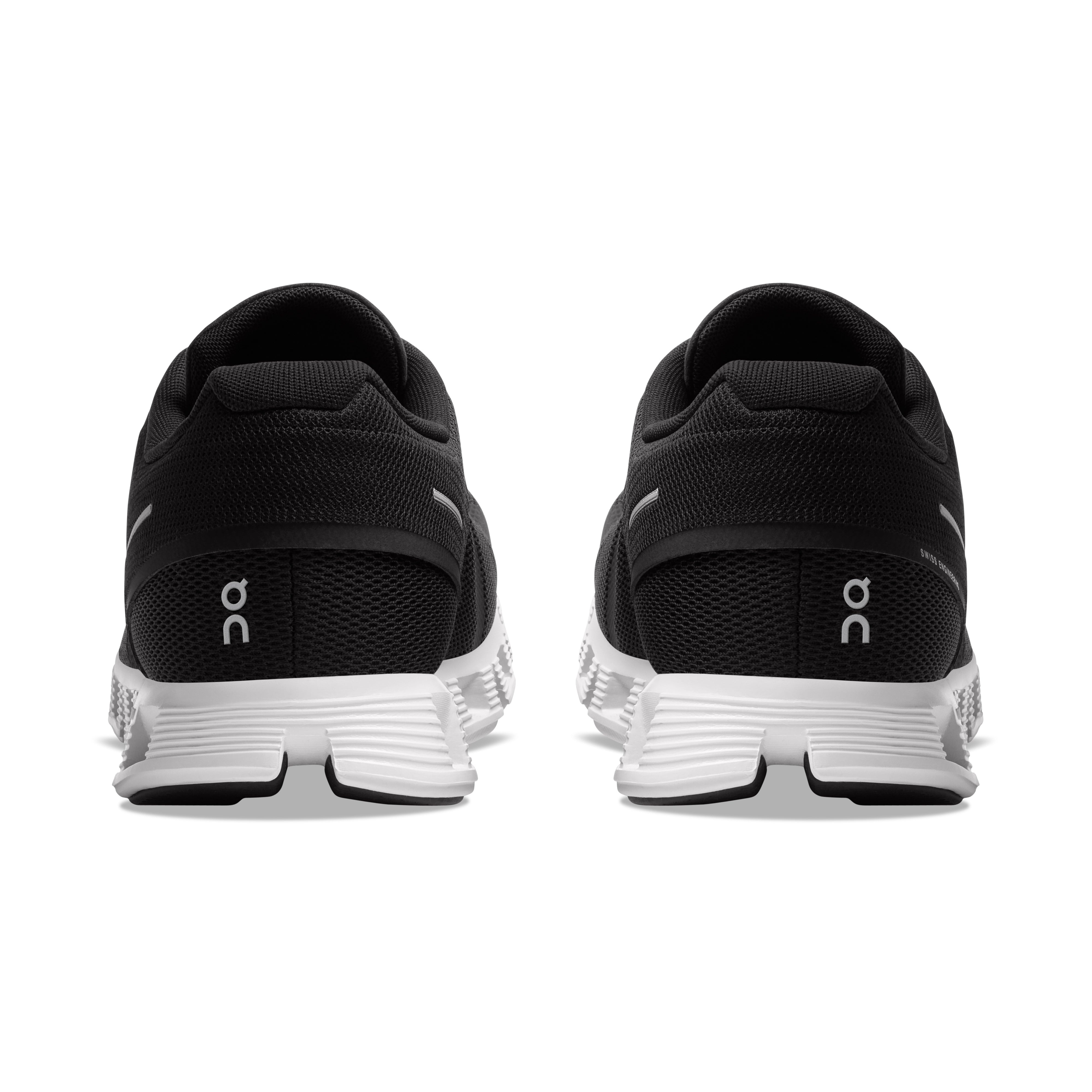 On Running Men's Cloud 5 Running Shoe in Black White  Men's Footwear