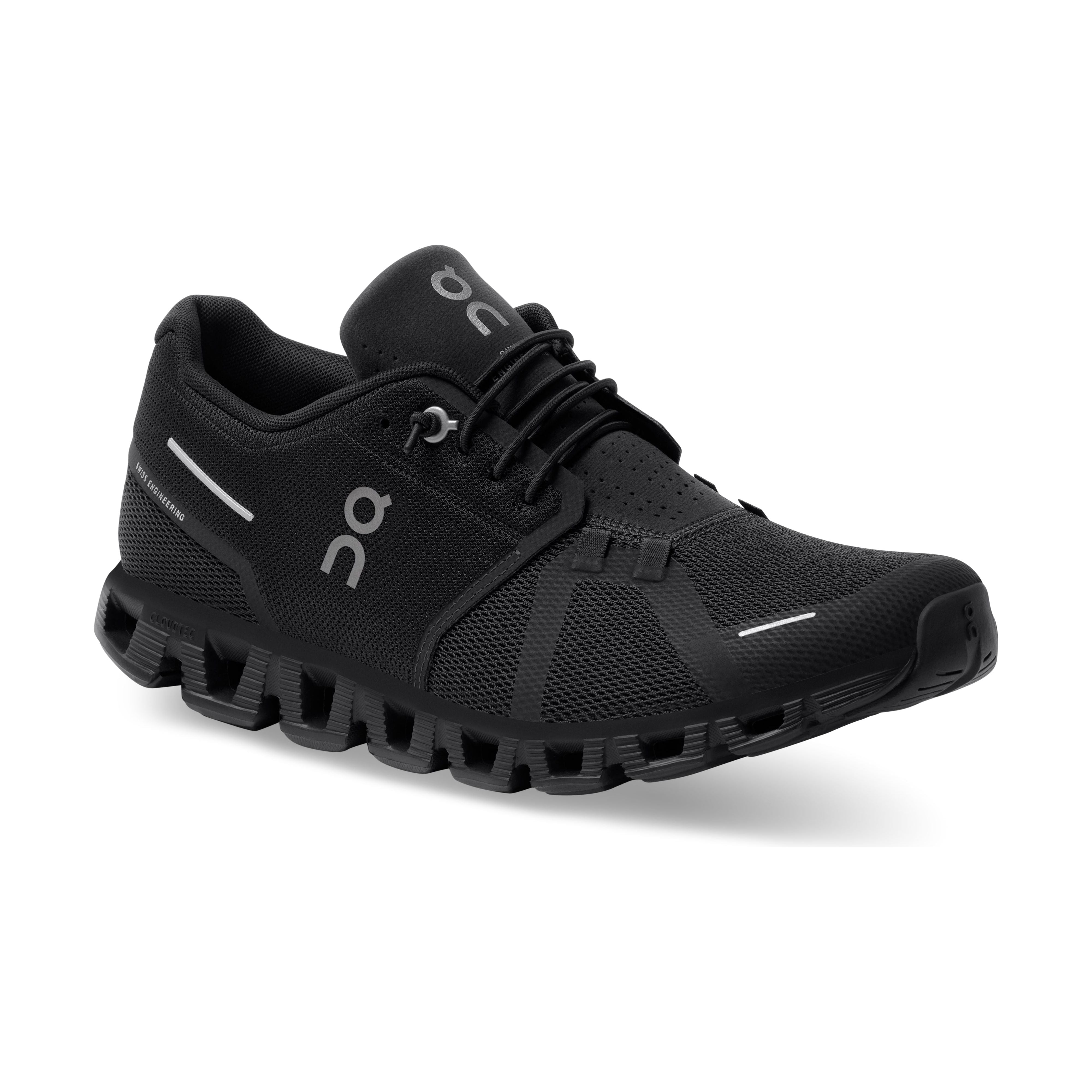 On Running Men's Cloud 5 Running Shoe in All Black  Men's Footwear