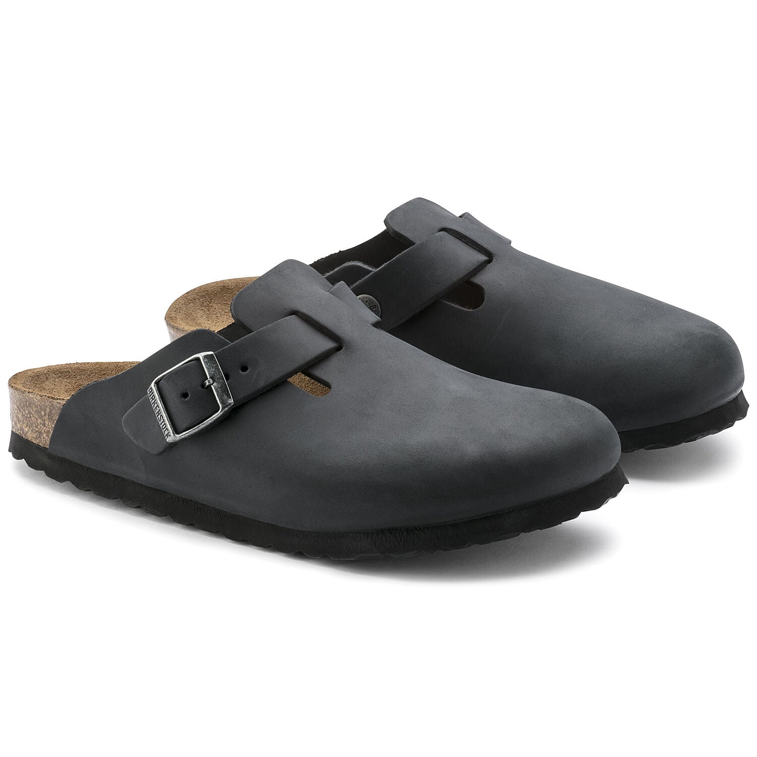 Birkenstock Boston Oiled Leather Classic Footbed Clog in Black  Men's Footwear