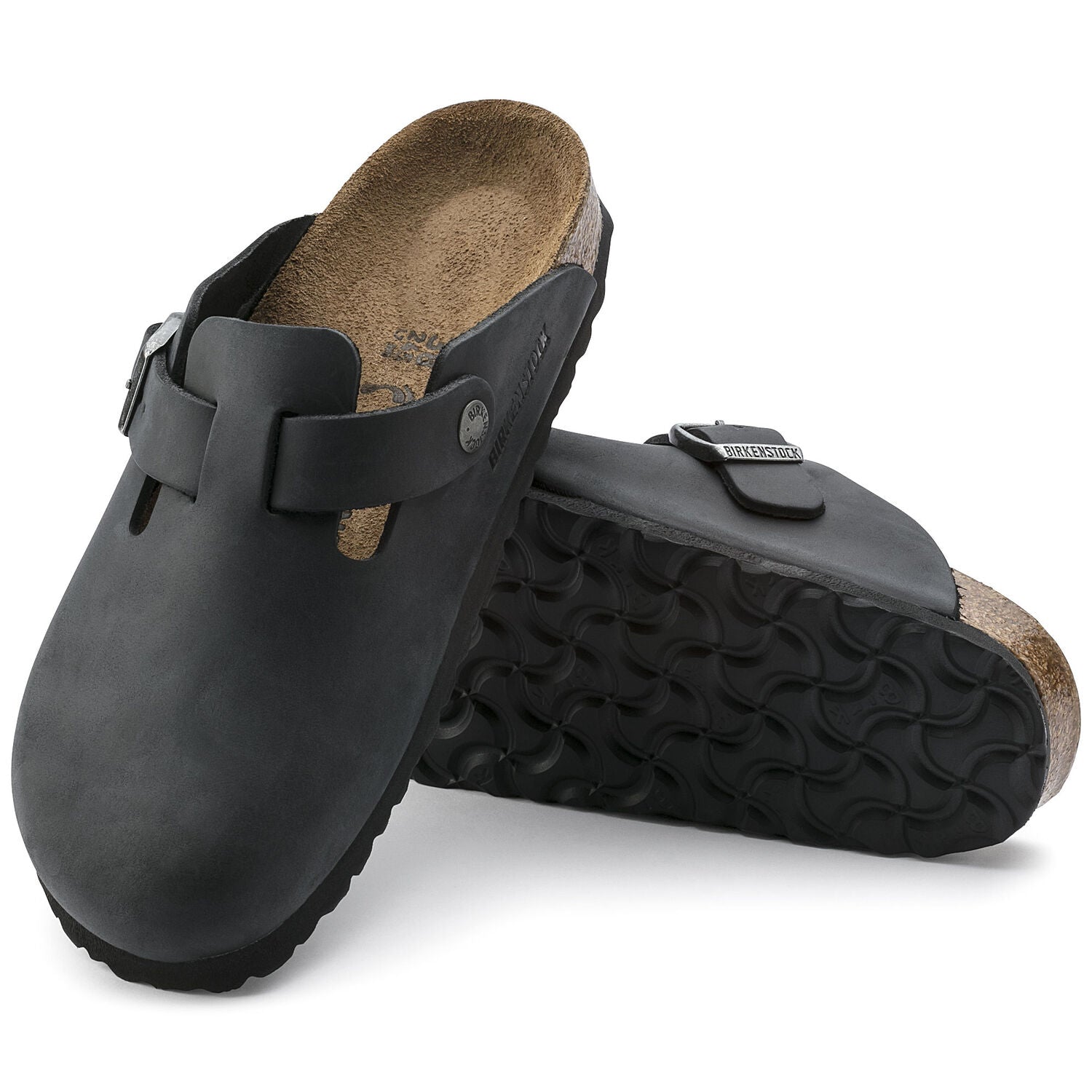 Birkenstock Boston Oiled Leather Classic Footbed Clog in Black  Men's Footwear