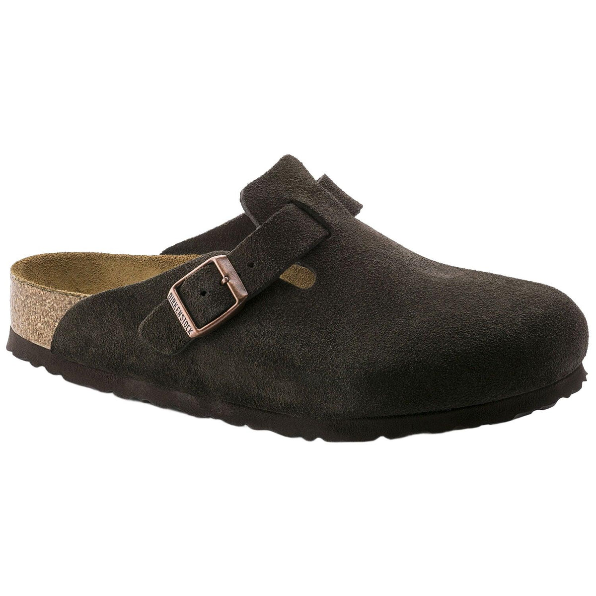Men\'s Size 6 Narrow Width New Damaged With Box Mocha Birkenstock Boston Clog Birkenstock Boston Soft Footbed mocha suede main image 4
