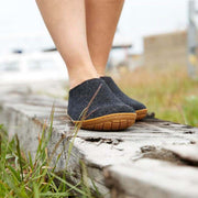 Glerups The Slip-On With Natural Rubber Sole - Honey in Charcoal  Unisex Footwear