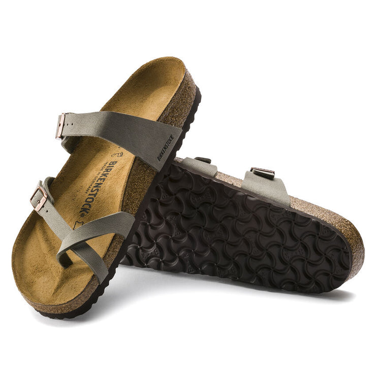 Birkenstock Mayari Birkibuc Classic Footbed Sandal in Stone  Women&