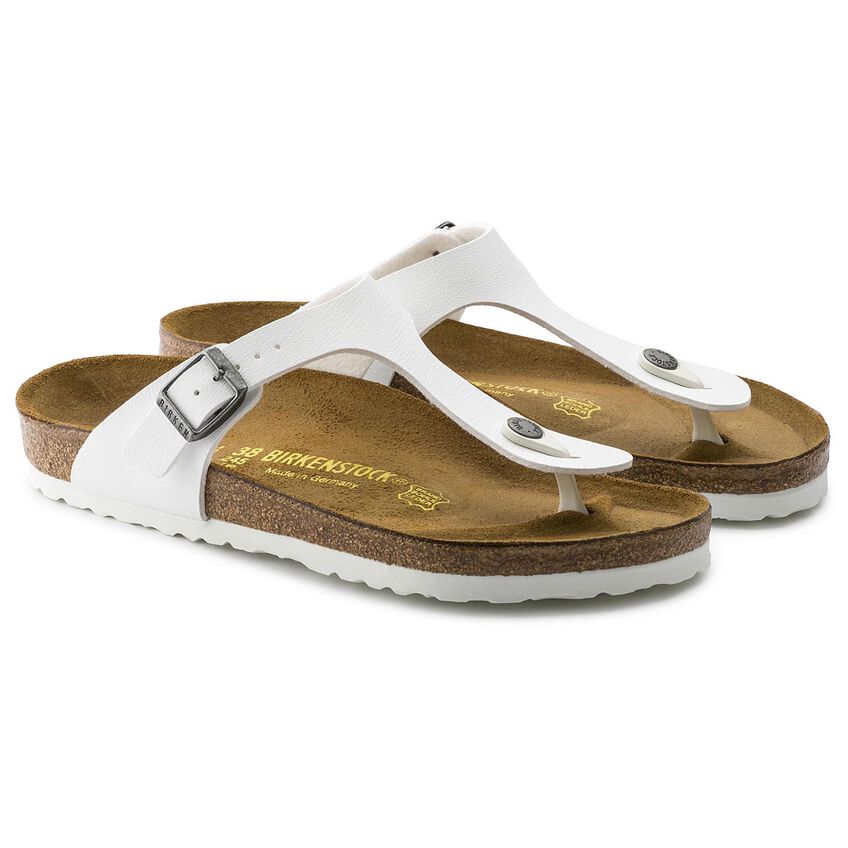 Birkenstock Gizeh Birko-Flor Classic Footbed Sandal in White  Women's Footwear