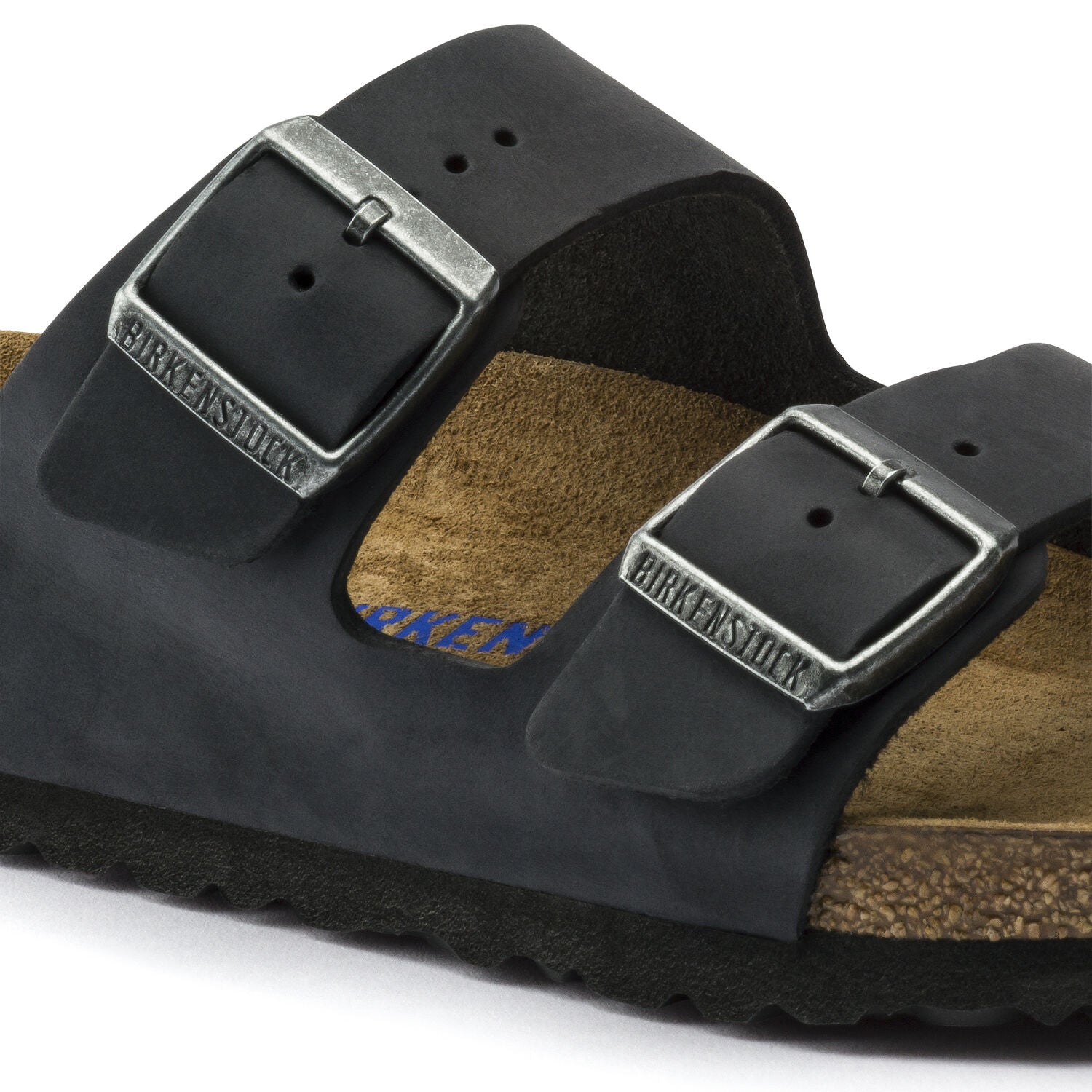 Birkenstock Arizona Oiled Leather Soft Footbed Sandal in Black  Men's Footwear