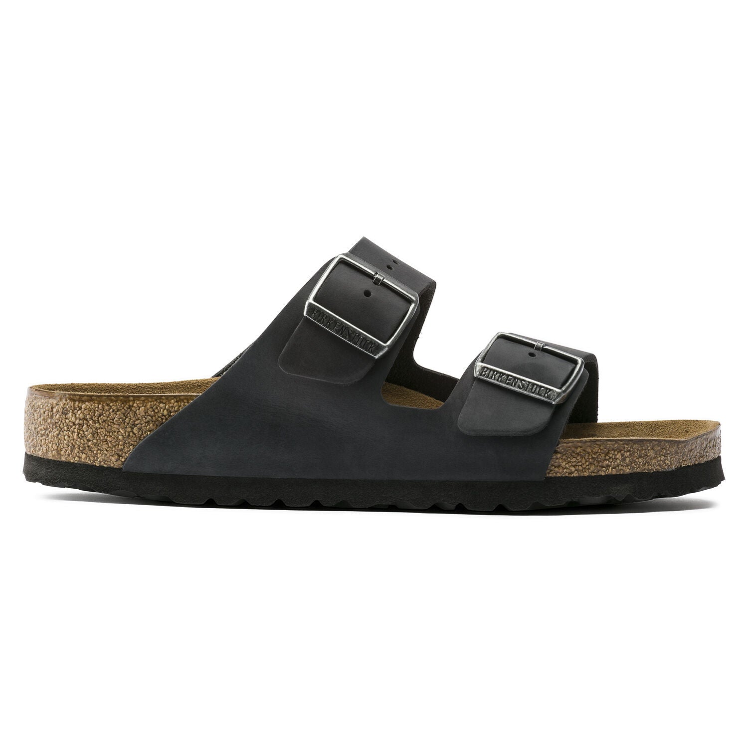 Birkenstock Arizona Oiled Leather Soft Footbed Sandal in Black  Men's Footwear