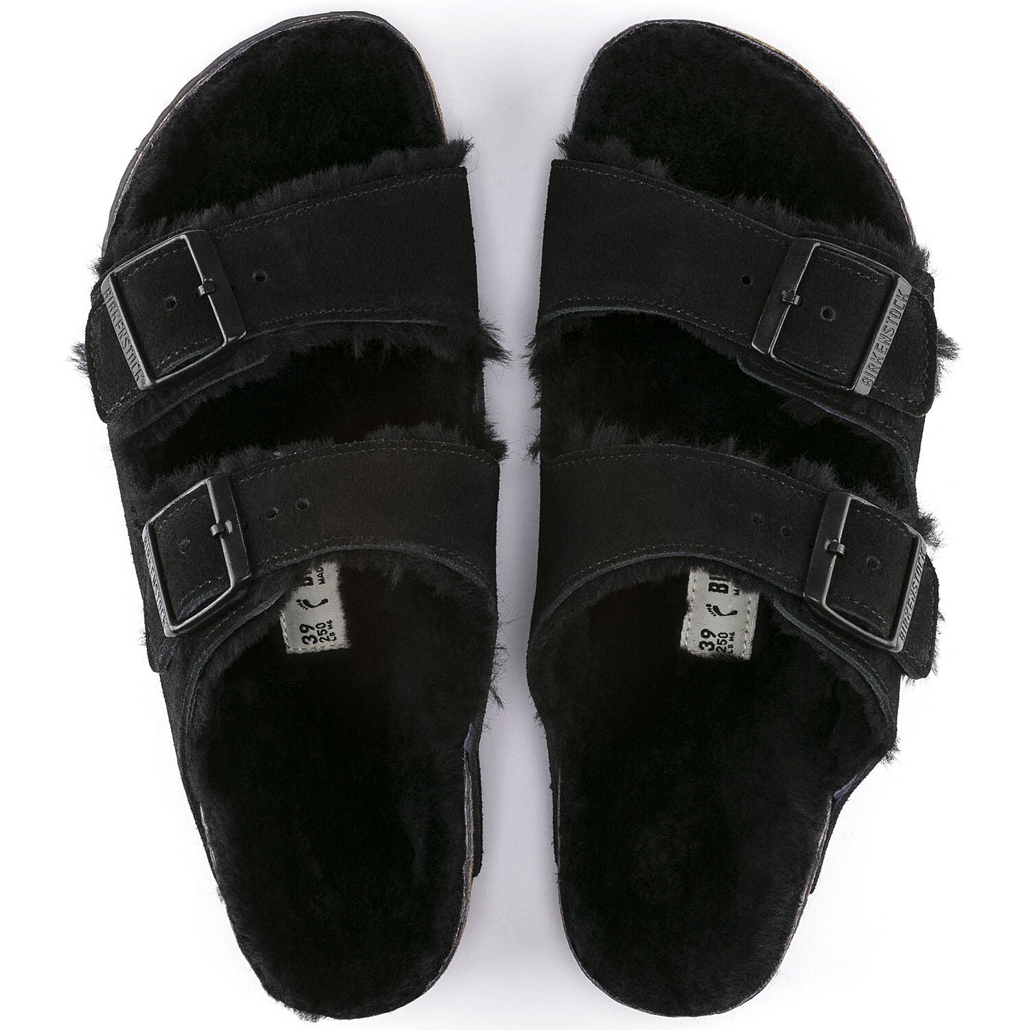 Birkenstock Arizona Shearling Suede Sandal in Black  Women's Footwear