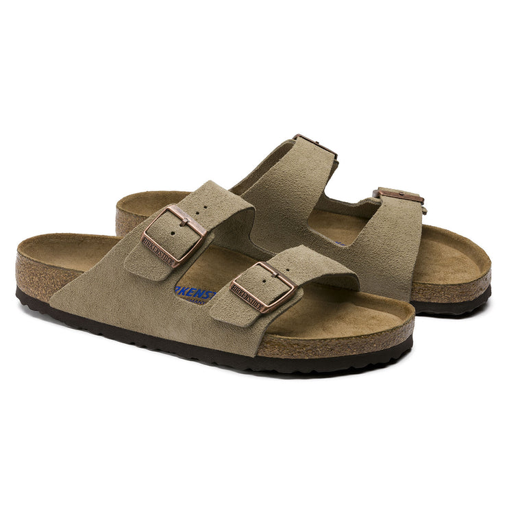 Birkenstock Arizona Suede Leather Soft Footbed Sandal in Taupe  Unisex Footwear