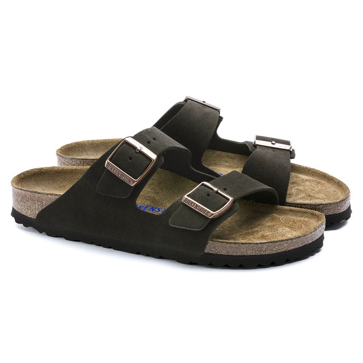Birkenstock Arizona Suede Leather Soft Footbed Sandal in Mocha  Men&