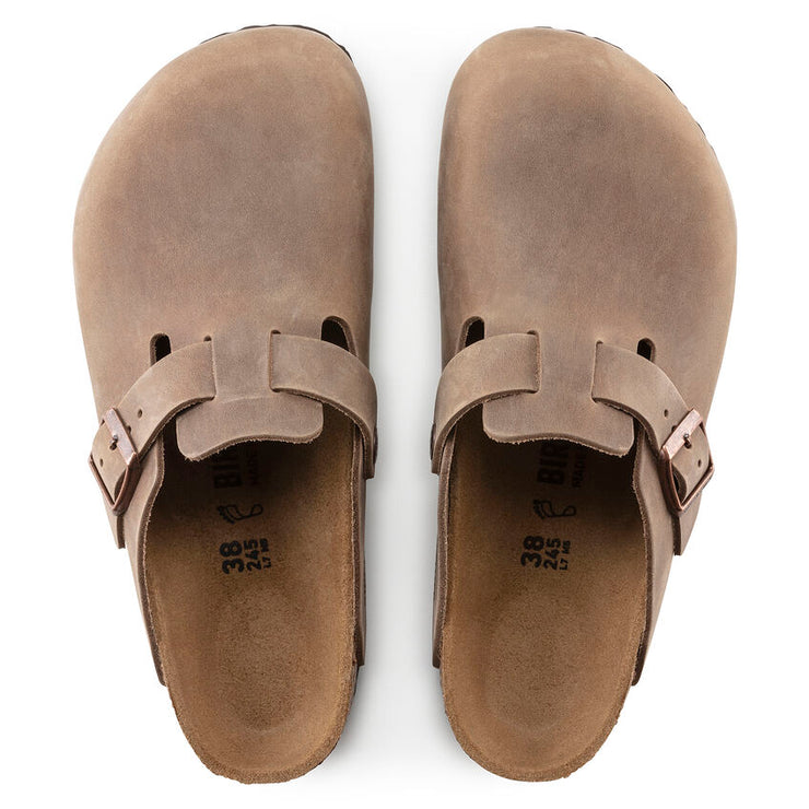 Birkenstock Boston Oiled Leather Classic Footbed Clog in Tobacco Brown  Men&