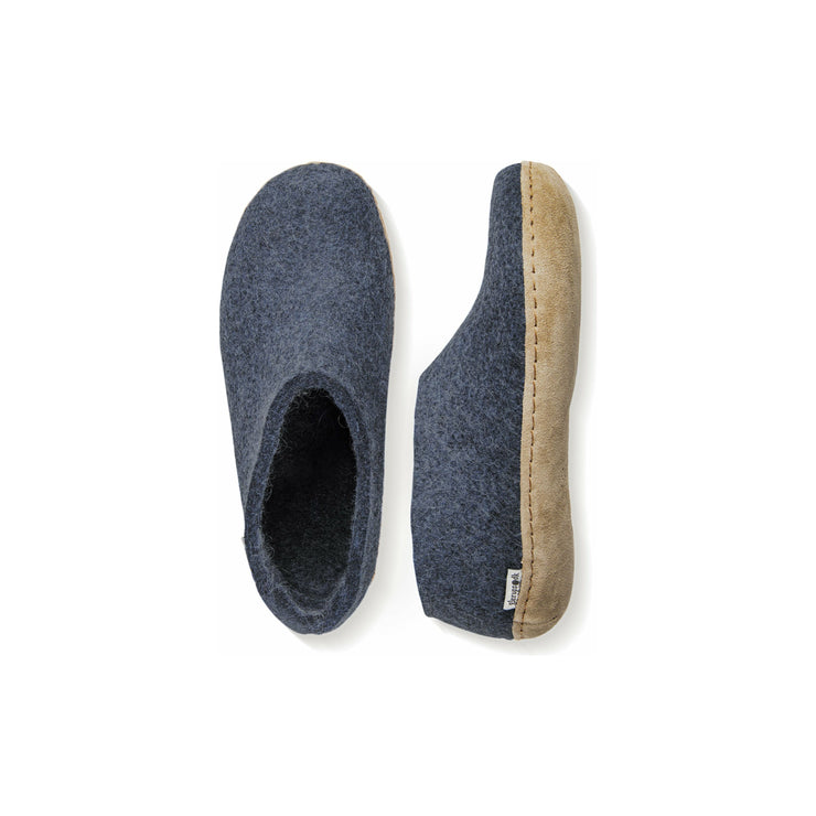 Glerups The Shoe With Leather Sole in Denim