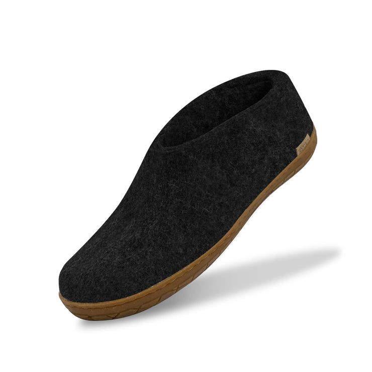 Glerups The Shoe With Natural Rubber Sole - Honey in Charcoal  Unisex Footwear