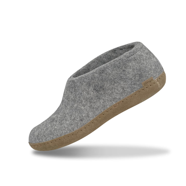 Glerups The Shoe With Leather Sole in Grey