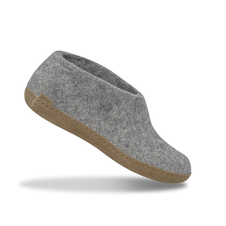 Glerups The Shoe With Leather Sole in Grey