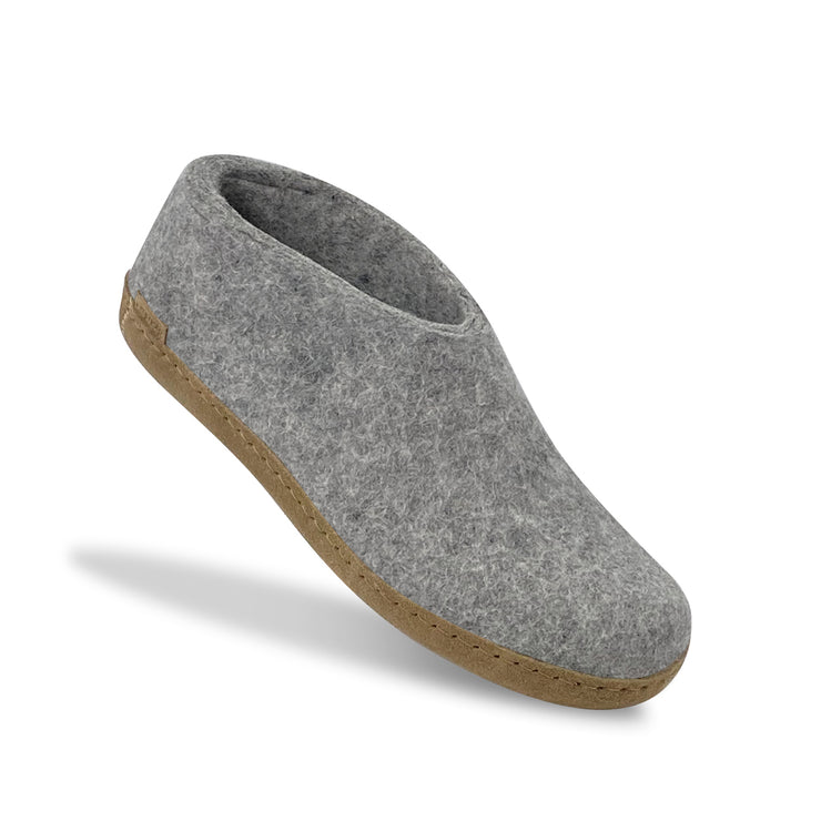 Glerups The Shoe With Leather Sole in Grey  Unisex Footwear