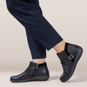 Aetrex Women's Luna Ankle Boot in Black  Women's Footwear