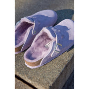 Birkenstock Boston Shearling Suede in Purple Fog  Women's Footwear