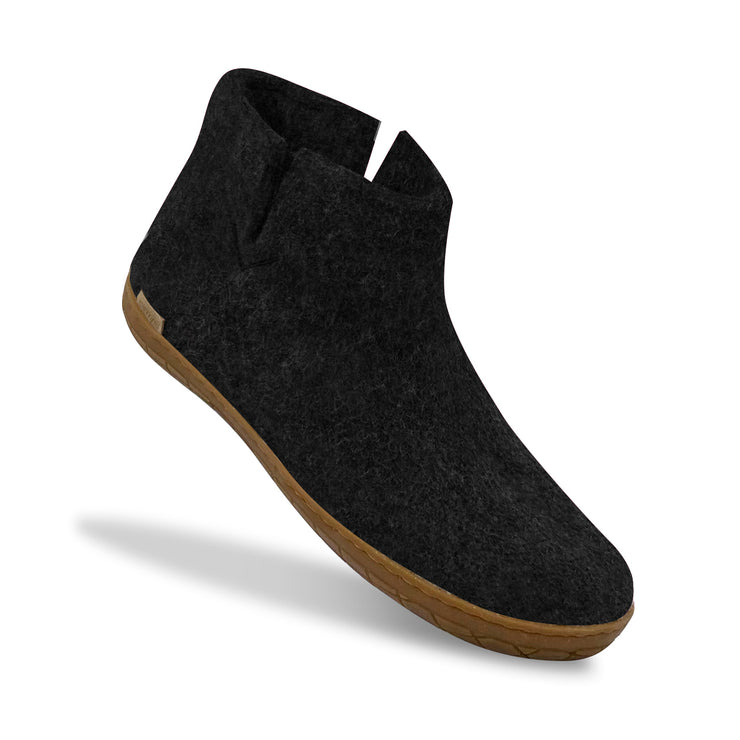 Glerups The Boot With Natural Honey Rubber Sole in Charcoal  Unisex Footwear