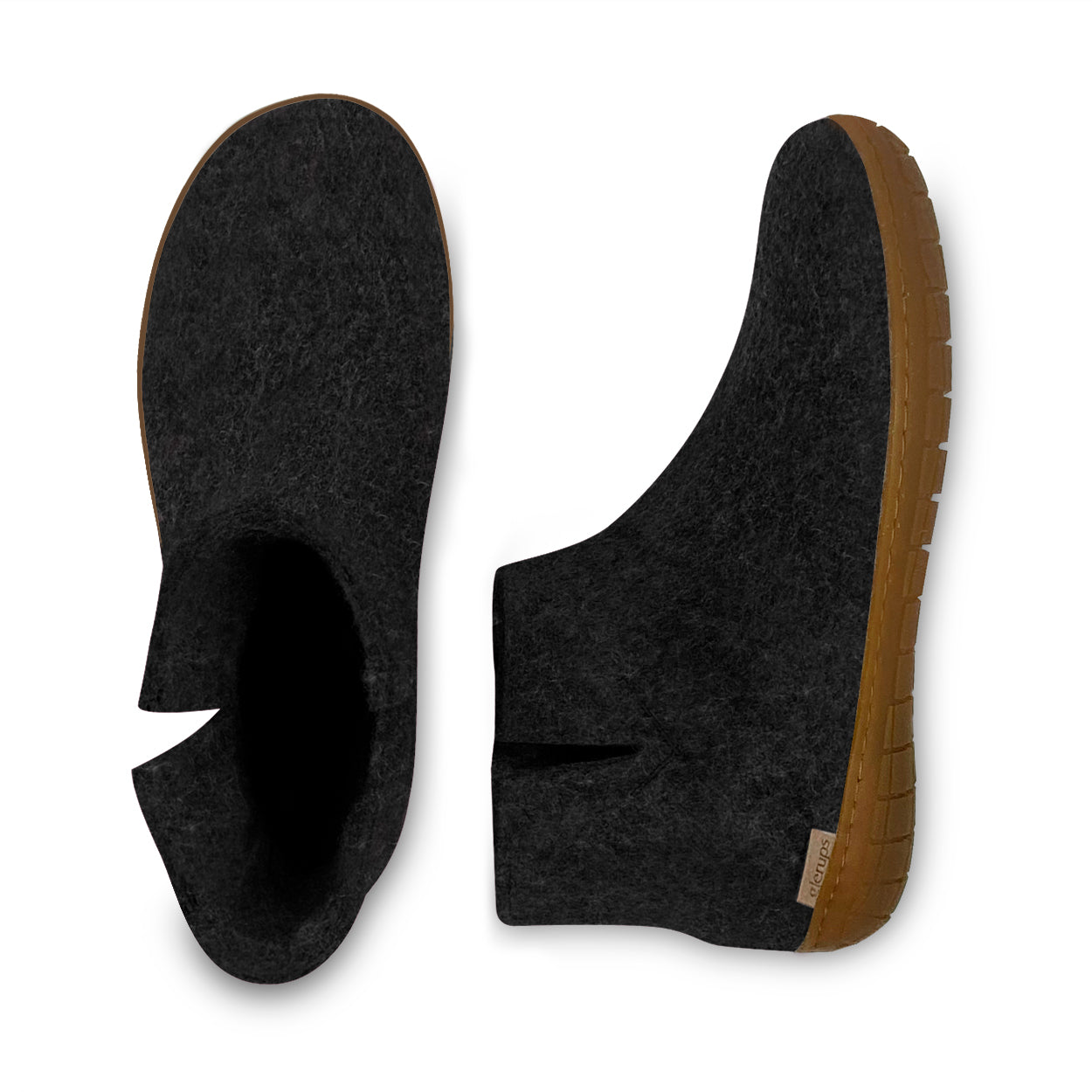 Glerups The Boot With Natural Honey Rubber Sole in Charcoal  Unisex Footwear