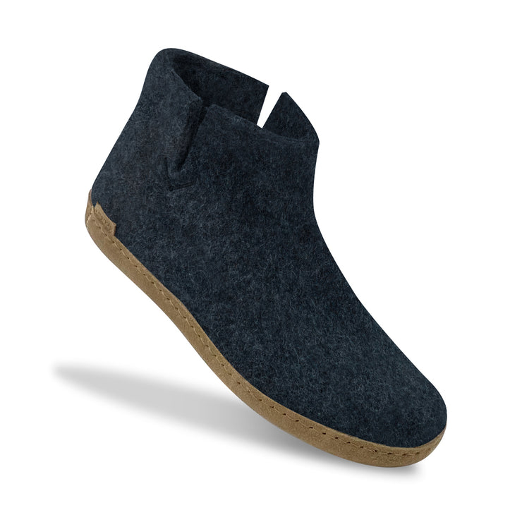 Glerups The Boot With Leather Sole in Denim  Unisex Footwear