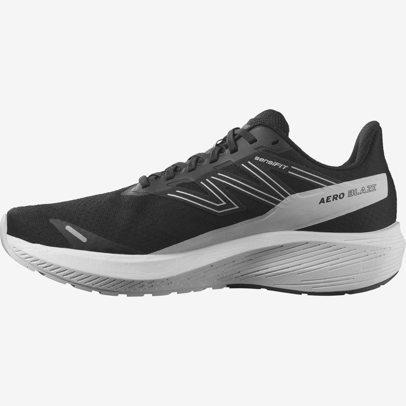 Salomon Men's Aero Blaze Running Shoes in Black White Lunar Rock  Men's Footwear