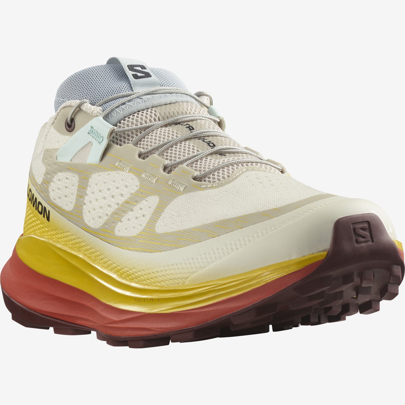 Salomon Women's Ultra Glide Running Shoes in Rainy Day Freesia Hot Sauce  Women's Footwear