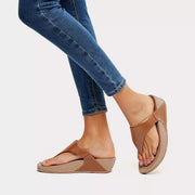 FitFlop Women's Lulu Leather Toe Posts in Light Tan  Women's Footwear