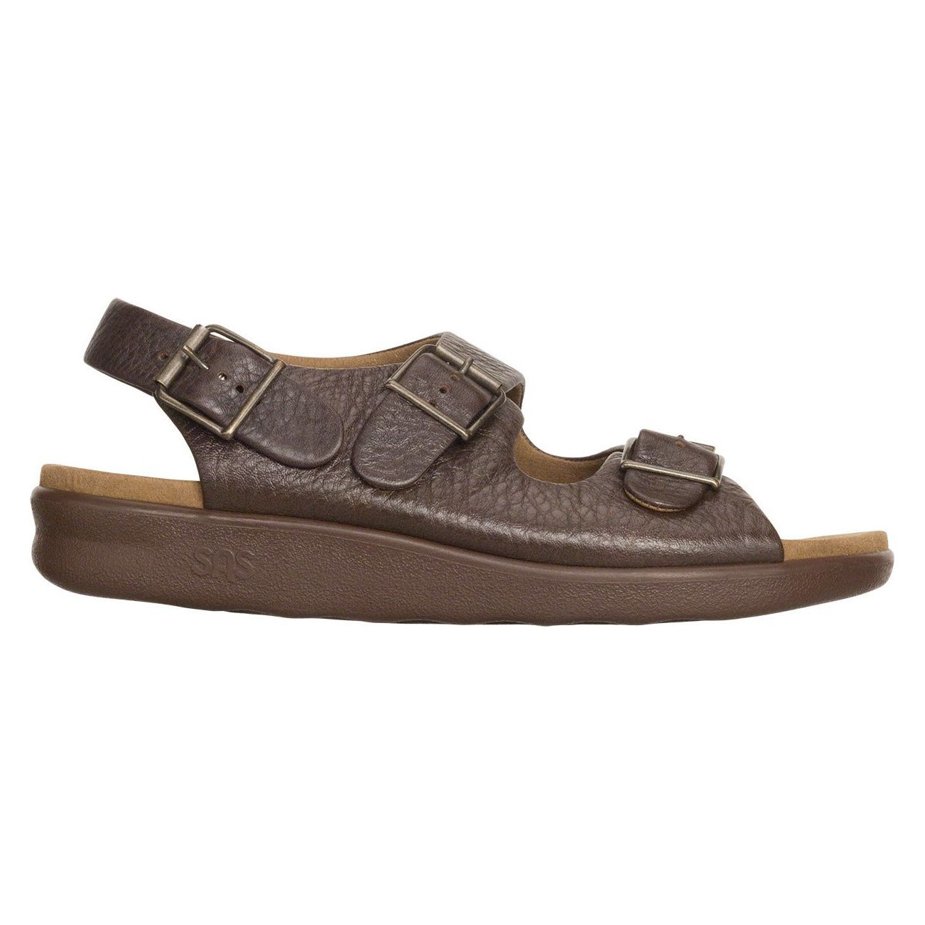 SAS Men's Bravo Heel Strap Sandal in Brown Wide  Men's Footwear