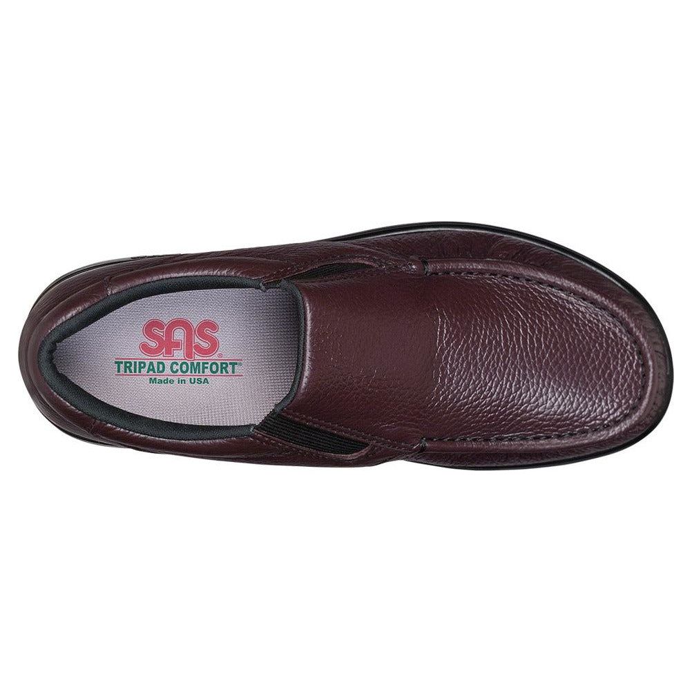 SAS Men's Side Gore Slip On in Cordovan Wide  Men's Footwear