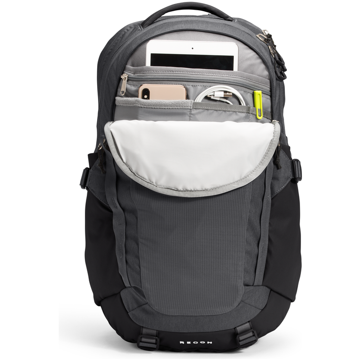 The North Face Recon Backpack in Asphalt Grey Light Heather Black