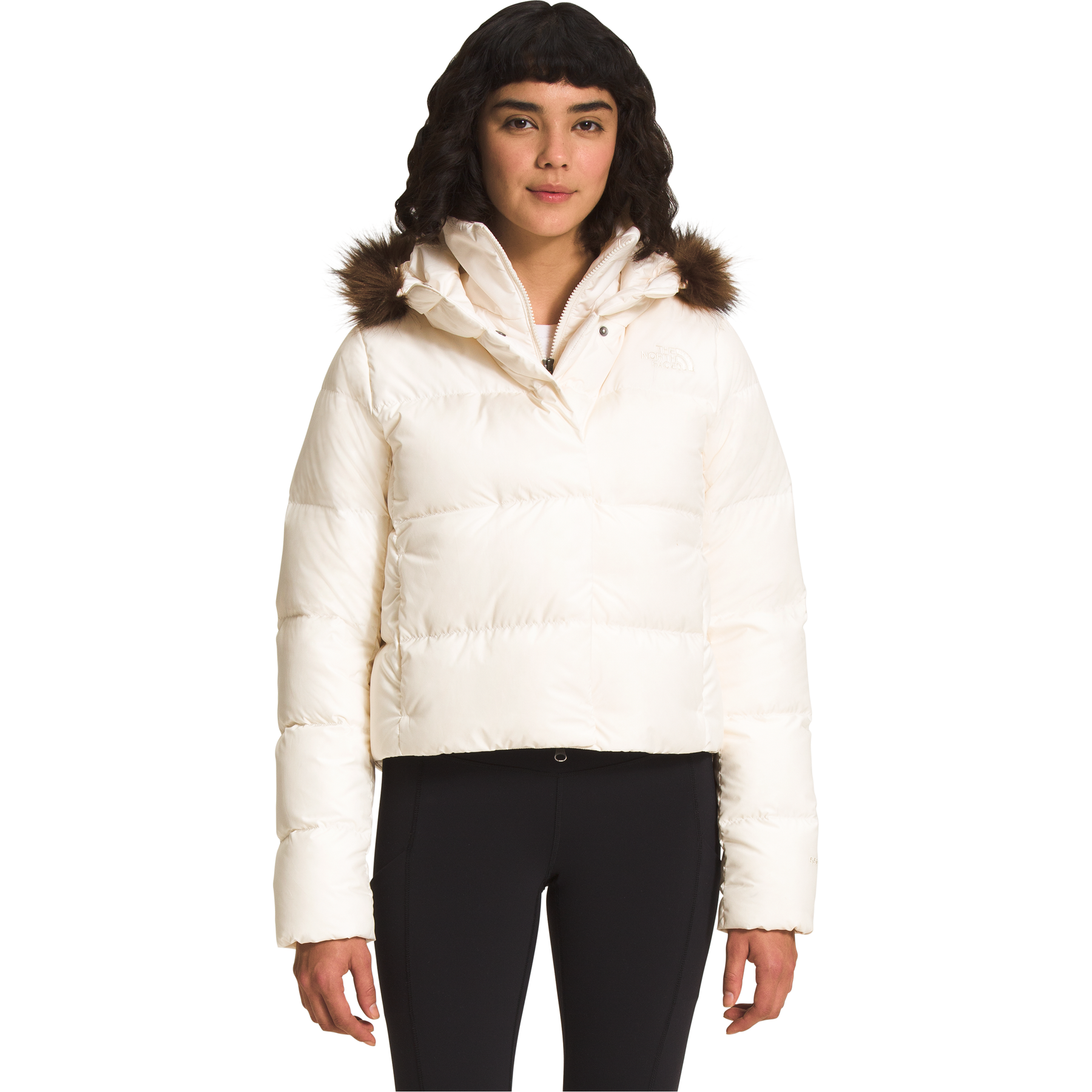 White north face 2025 jacket with fur hood