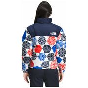 The North Face Women's Printed 1996 Retro Nuptse Jacket In Blue IC Geo Print