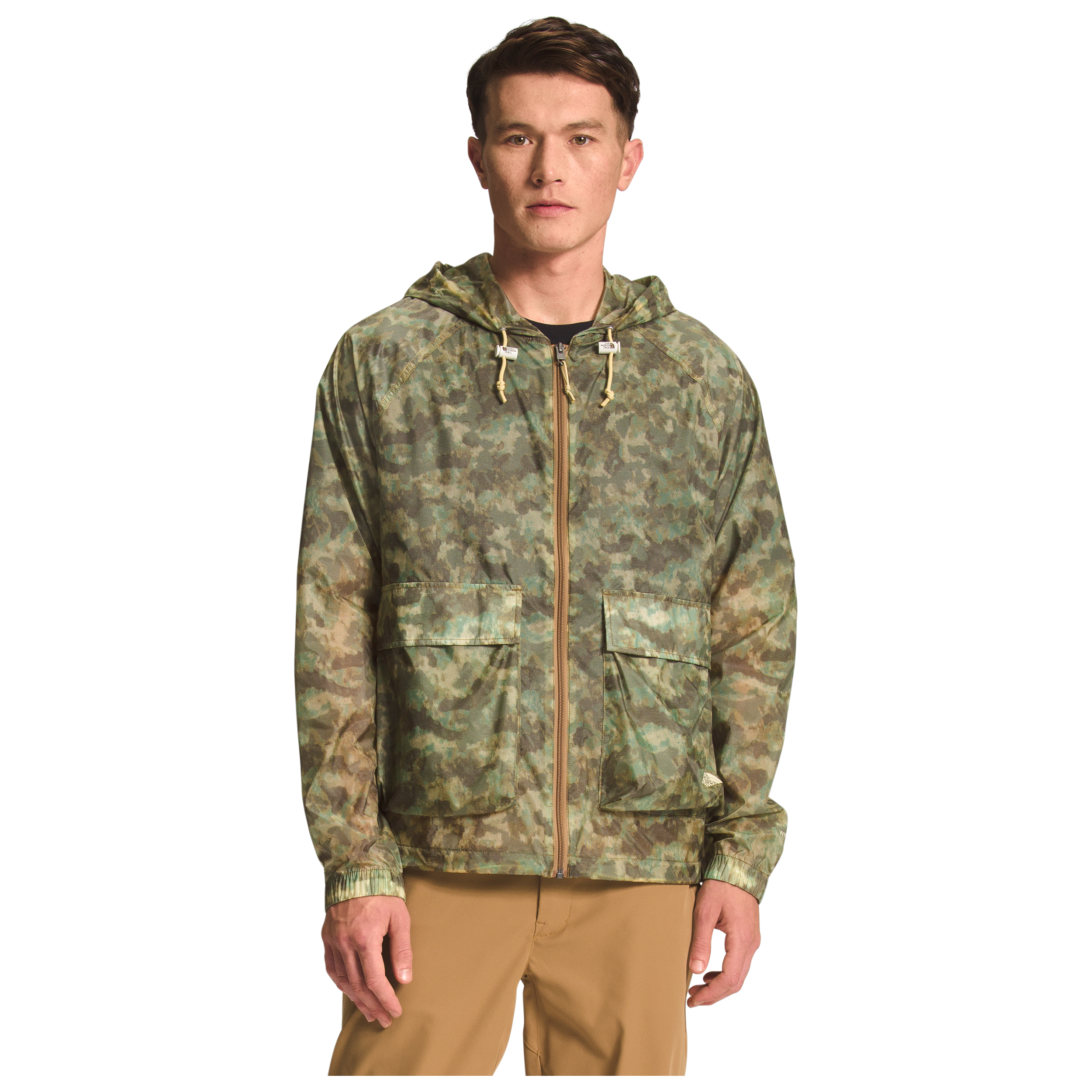 The North Face Men's Hertiage Wind Jack in Military Olive Stippled Camo Print  Men's Apparel