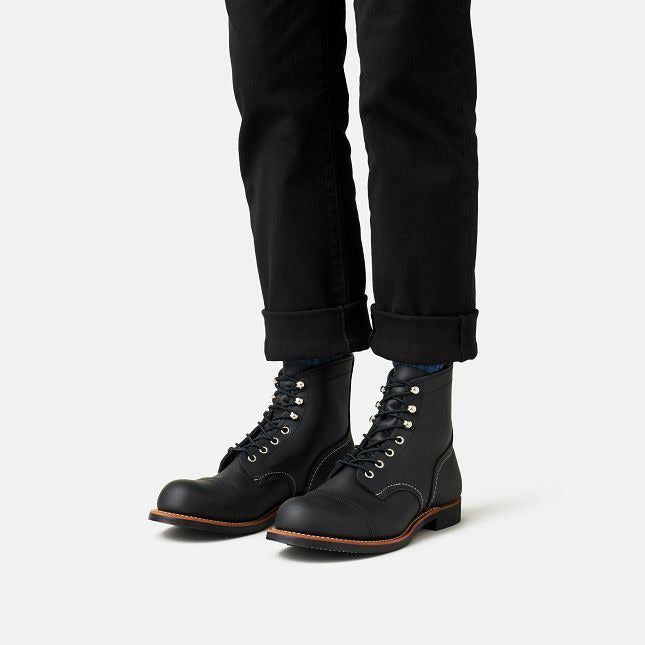 Red Wing Men's Iron Ranger 6" Boot 8084 in Black Harness Leather  Men's Footwear