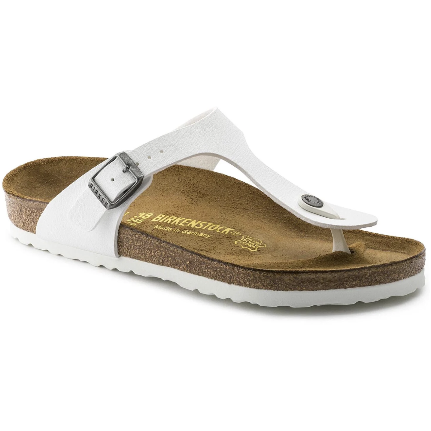 Birkenstock Gizeh Birko-Flor Classic Footbed Sandal in White  Women's Footwear