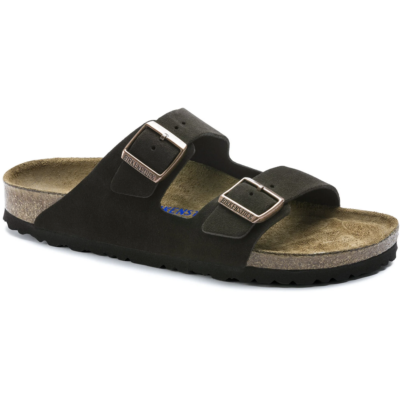 Birkenstock Arizona Suede Leather Soft Footbed Sandal in Mocha  Men's Footwear