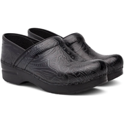Dansko Women's Professional Clog in Black Tooled  Women's Footwear