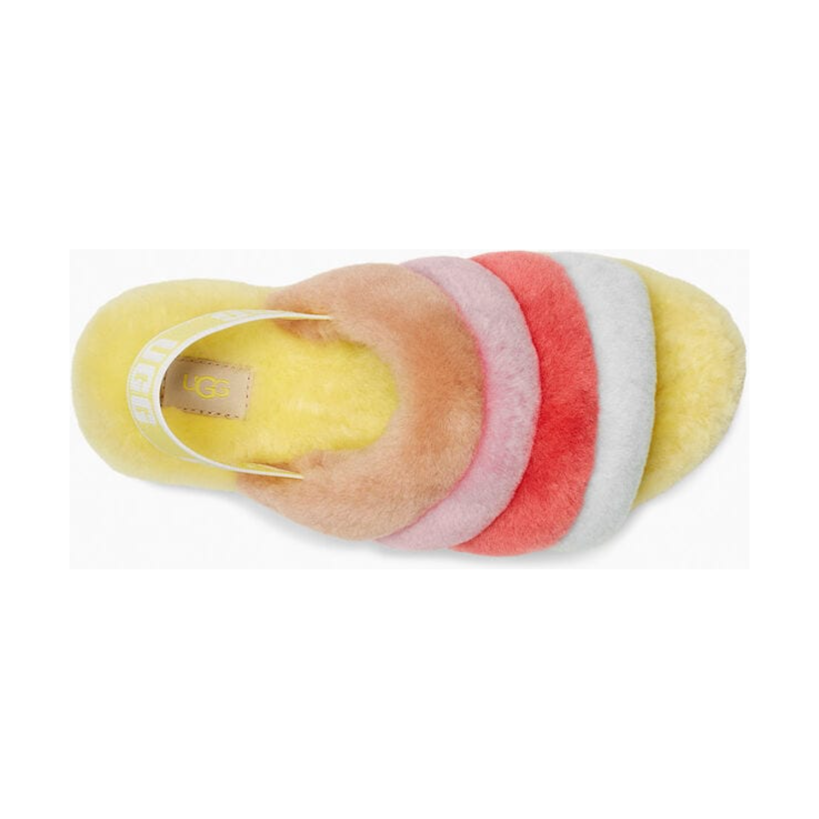 UGG Women's Fluff Yeah Sundae Slide in Yellow Multi  Women's Footwear