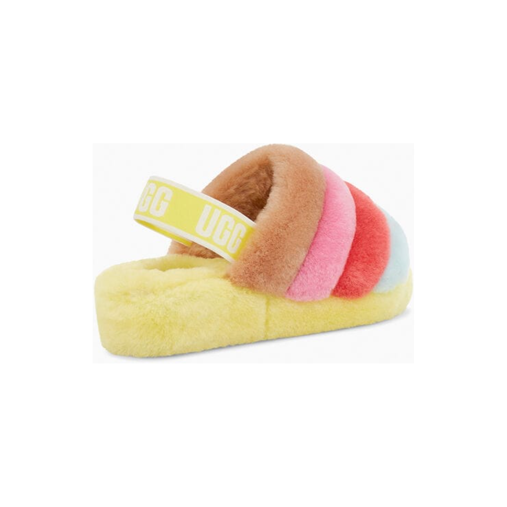 UGG Women's Fluff Yeah Sundae Slide in Yellow Multi  Women's Footwear