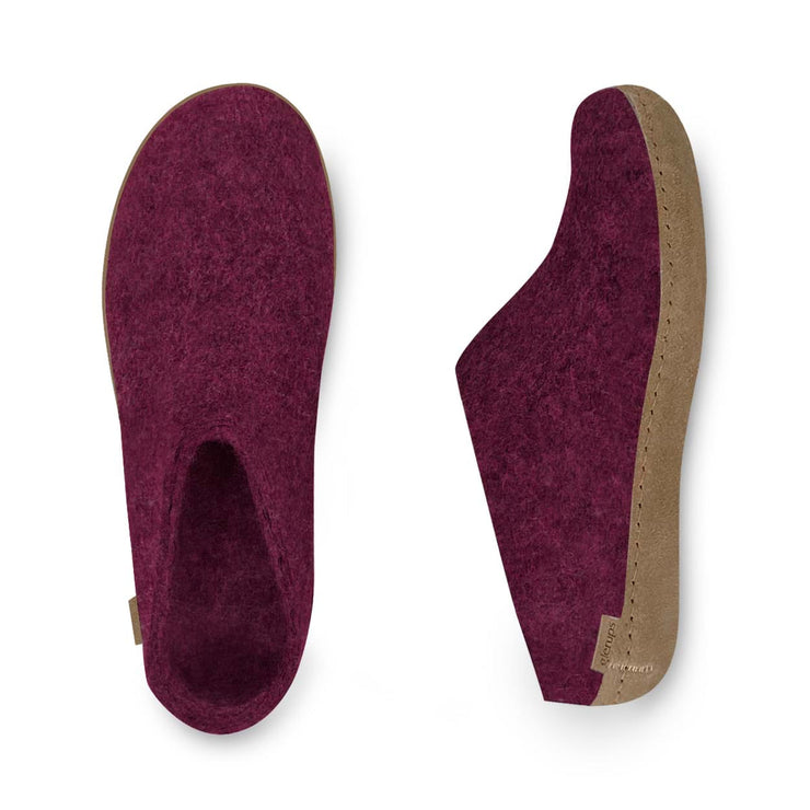 Glerups The Slip-On With Leather Sole in Cranberry