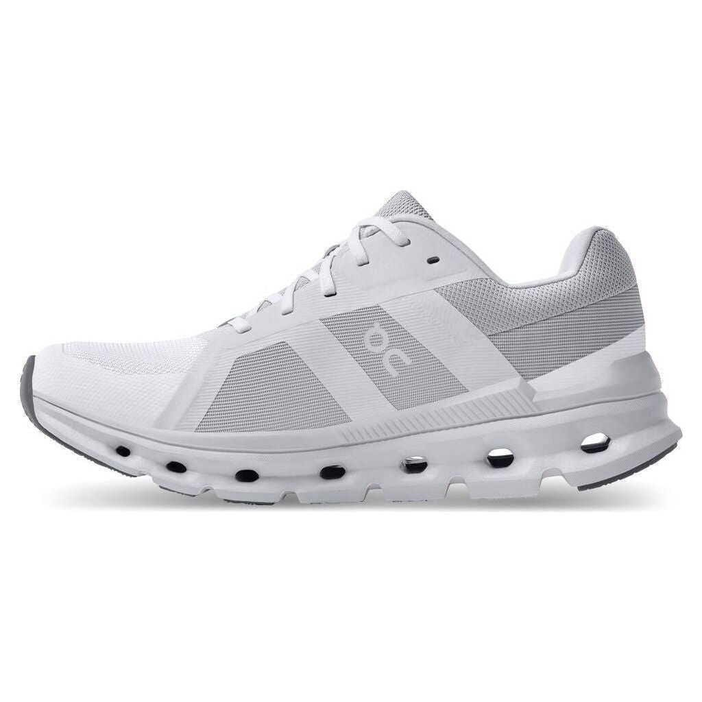 On Running Women's Cloudrunner Wide Running Shoe in White Frost  Women's Footwear