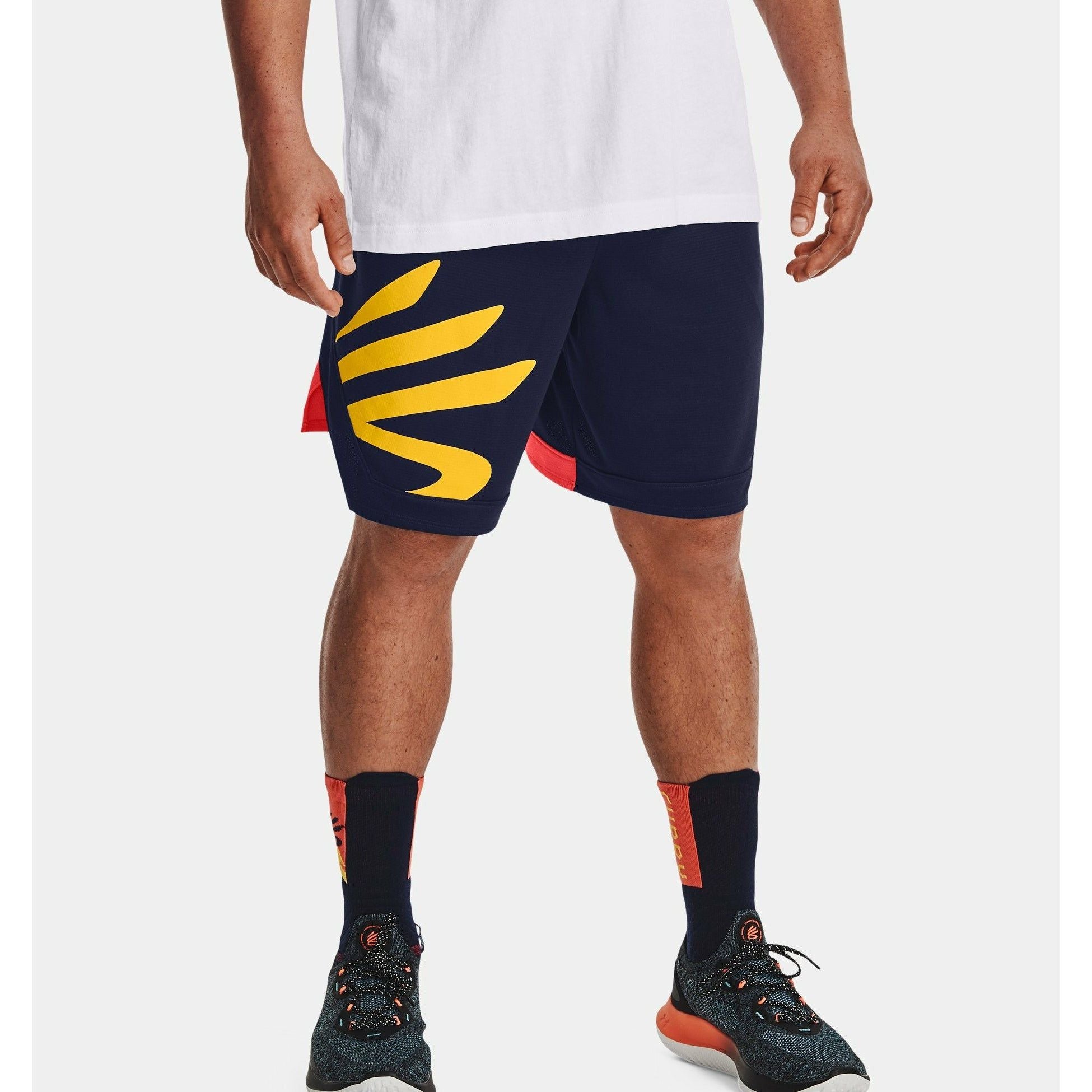 Under Armour Men's Curry Splash Shorts in Midnight Navy/Taxi  Accessories