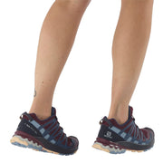 Salomon Women's XA Pro 3D V8 Trail Running Shoes in Wine Tasting Night Sky Almond Cream