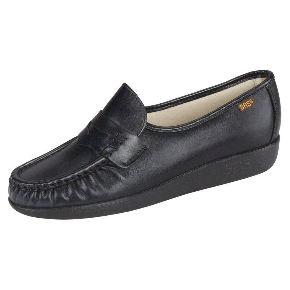 SAS Women's Classic Slip-On in Black Wide  Women's Footwear